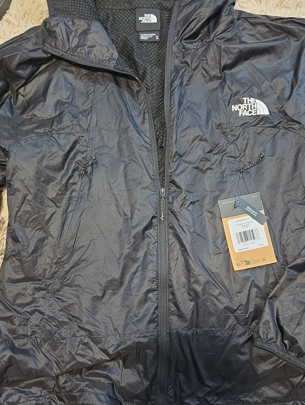 Nwt The North Face Womens Black Lightweight Windbreaker Jacket Windwall Full Zip